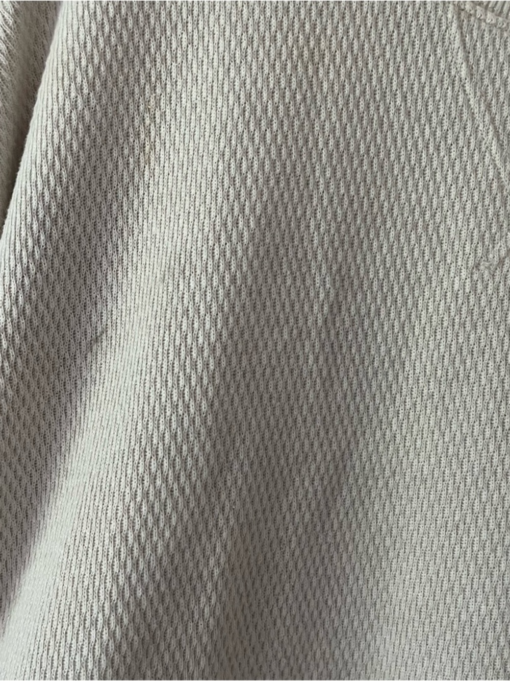 Aerie Slouchy Oversized Waffle Knit Shirt Beige Mock Neck View 4